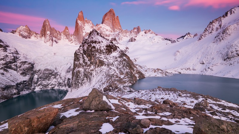 mountains, snow, nature, hd, 4k
