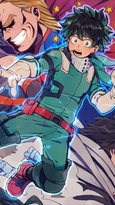 Anime My Hero Academia, Izuku Midoriya, All Might, 720x1280