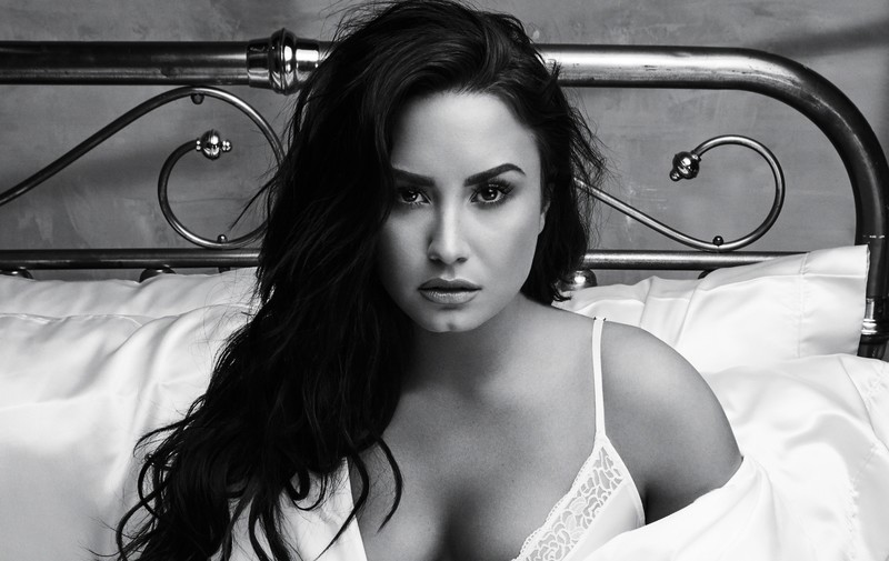 demi lovato, music, celebrities, girls, hd, 4k, monochrome, black and white