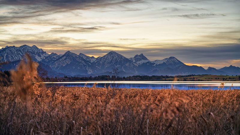 mountains, peaks, landscape, autumn, 4k