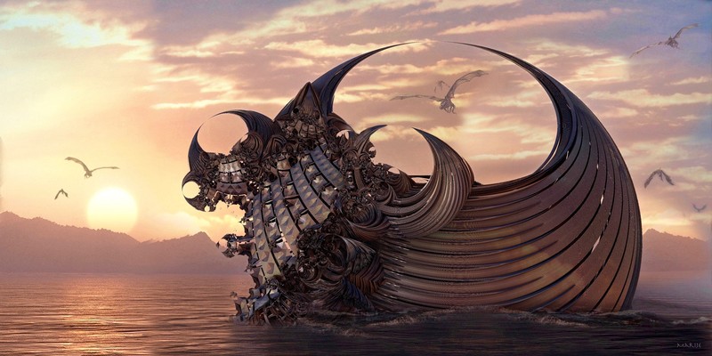 dragon, artist, artwork, digital art, hd, ship, deviantart, 4k
