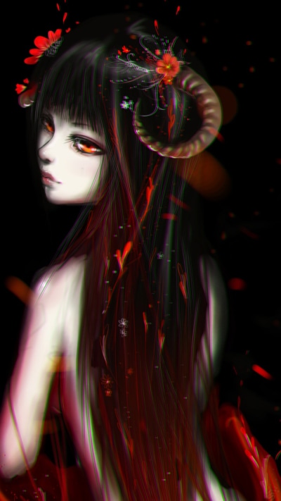 Fantasy Demon, Asian, Horns, 720x1280