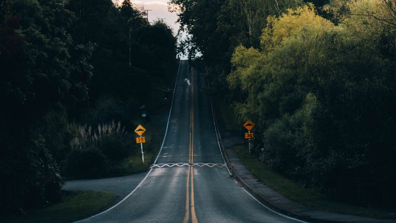 road, marking, rise, sign, 4k