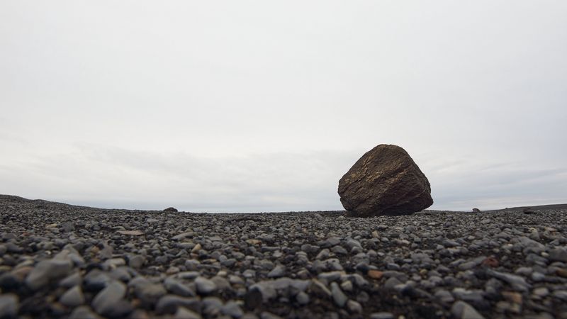 horizon, stone, block, sky, 4k
