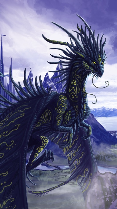 Fantasy Dragon, Castle, 720x1280