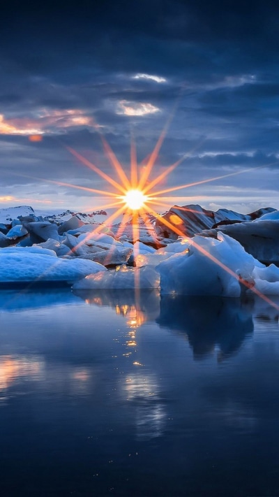 Earth Sunset, Cloud, Ice, Nature, Winter, Sunbeam, 720x1280