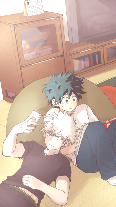 Anime My Hero Academia, Izuku Midoriya, Katsuki Bakugou, 720x1280
