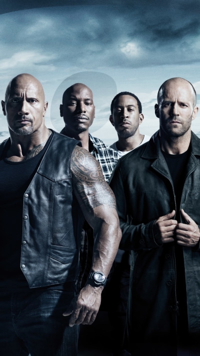 Movie The Fate of The Furious, Charlize Theron, Dwayne Johnson, Ludacris, Jason Statham, Michelle Rodriguez, 720x1280