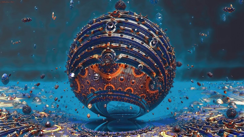 fractal, hd, 4k, sphere, 3d