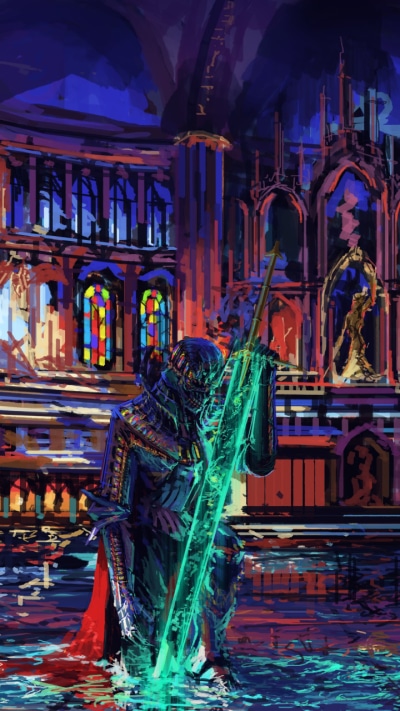 Fantasy Knight, Water, Sword, Colorful, Warrior, 720x1280