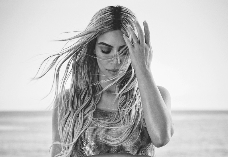 kim kardashian, celebrities, girls, hd, monochrome, black and white