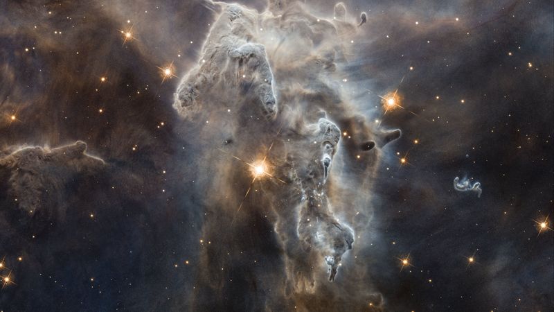 space, nebula, stars, glow, 4k