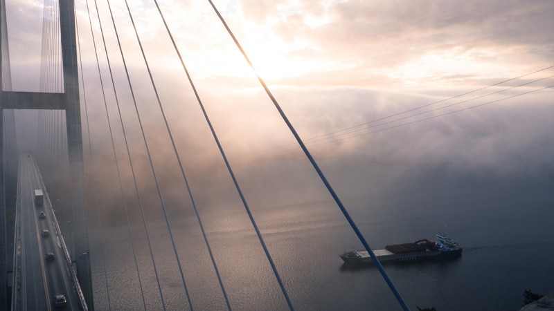 bridge, boat, clouds, photography, hd, 4k