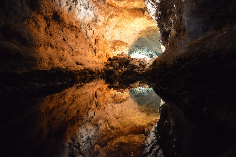 cave, water, reflection, nature, hd, 4k