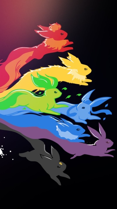 Anime Pokémon, Eeveelutions, Glaceon (Pokémon), Eevee (Pokémon), Flareon (Pokémon), Espeon (Pokémon), 720x1280