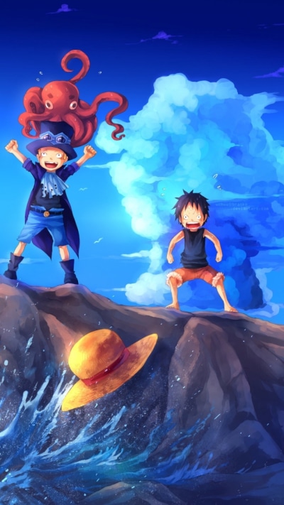 Anime One Piece, Portgas D. Ace, Sabo (One Piece), Monkey D. Luffy, 720x1280