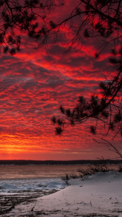 Earth Sunset, Lake, Orange (Color), Earth, Sky, Landscape, 720x1280