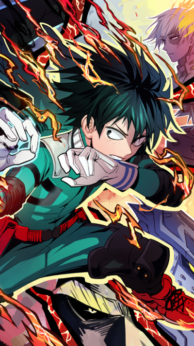 Anime My Hero Academia, Izuku Midoriya, Katsuki Bakugou, 720x1280