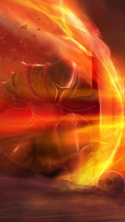 Fantasy Knight, Shield, Fire, 720x1280
