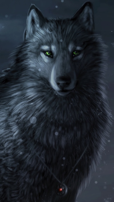 Animal Wolf, Close-up, Moon, Fantasy, 720x1280