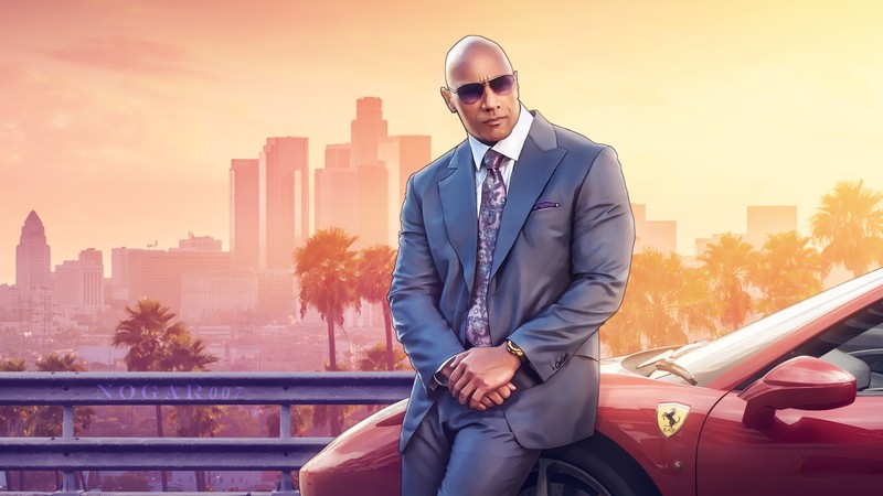 gta v, minimalism, artist, digital art, hd, dwayne johnson