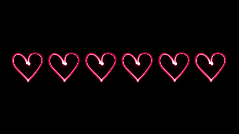 love, hearts, heart, neon, 4k