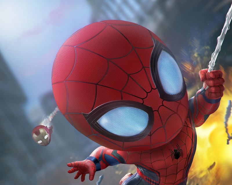 spiderman, iron man, artwork, hd, artist, artstation