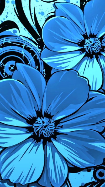 Artistic Flower, Blue, 720x1280