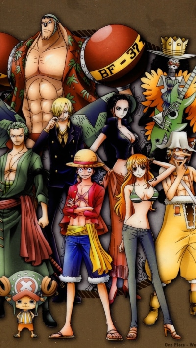 Anime One Piece, Nami (One Piece), Monkey D. Luffy, Nico Robin, Brook (One Piece), Franky (One Piece), 720x1280