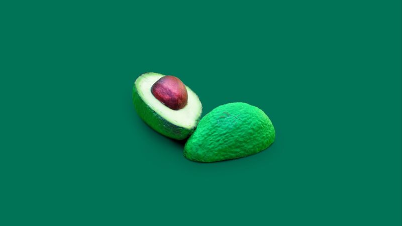 avocado, fruit, exotic, half, green, 4k
