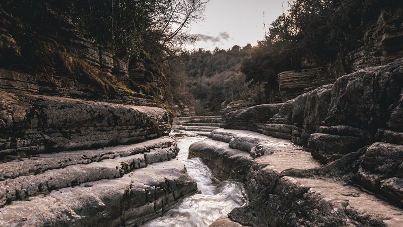 stream, river, landscape, course, rocks, nature, 4k