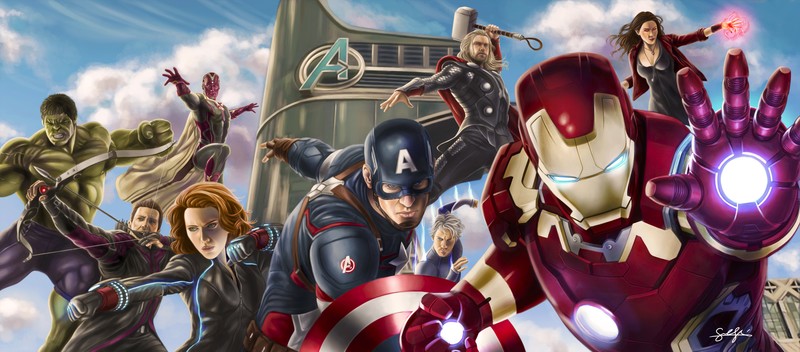 avengers, artwork, 4k, 5k, 8k, hd, digital art, artist, thor, black widow, captain america, hawkeye, iron man, hulk
