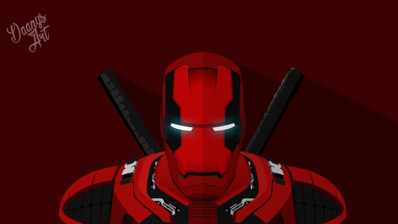 deadpool, iron man, superheroes, minimalism, hd, artstation