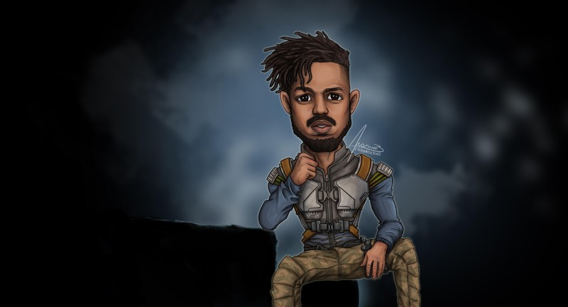 black panther, 2018 movies, hd, 4k, 5k, michael b jordan, artist, artwork