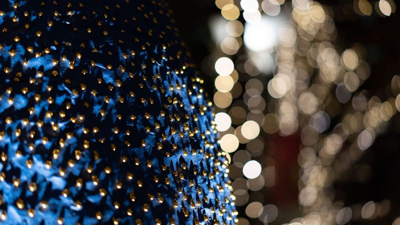ball, decoration, glare, lights, blur, 4k