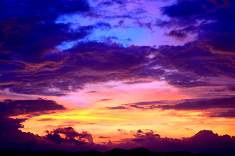 silhouette, nature, clouds, evening, hd, 4k, 5k
