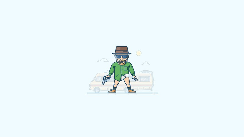 heisenberg, breaking bad, artist, artwork, digital art, hd, minimalism