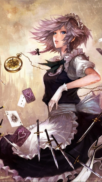 Anime Touhou, Sakuya Izayoi, 720x1280