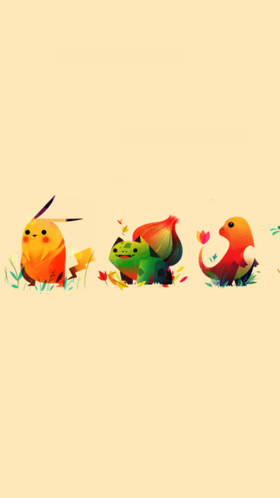 Anime Pokémon, Squirtle (Pokémon), Starter Pokemon, Charmander (Pokémon), Pikachu, Bulbasaur (Pokémon), 720x1280