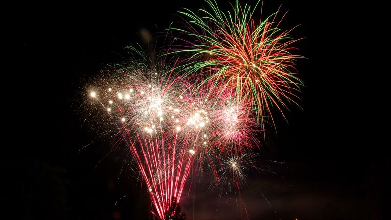 fireworks, salute, sparks, colorful, holiday, 4k