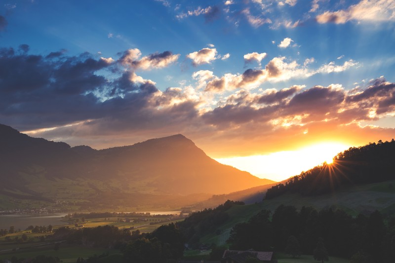sunbeam, nature, mountains, landscape, hd, 4k, 5k