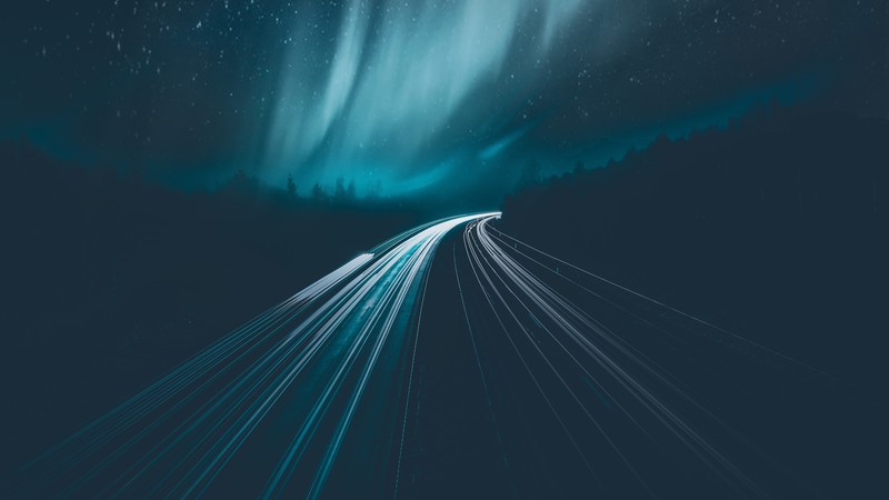 time lapse, road, aurora, nature, hd, 4k, 5k