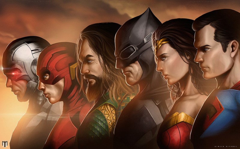 justice league, superman, wonder woman, batman, cyborg, flash, aquaman, hd, artwork, artist, superheroes