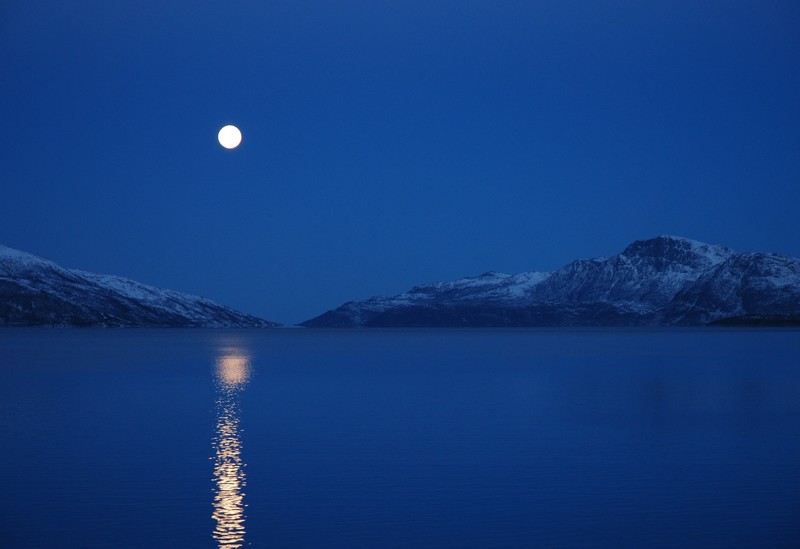 moon, lake, mountains, nature, hd, 4k