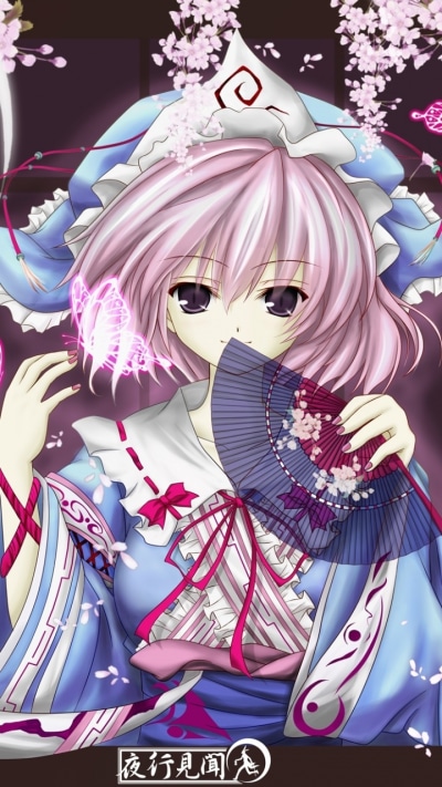 Anime Touhou, Yuyuko Saigyouji, 720x1280