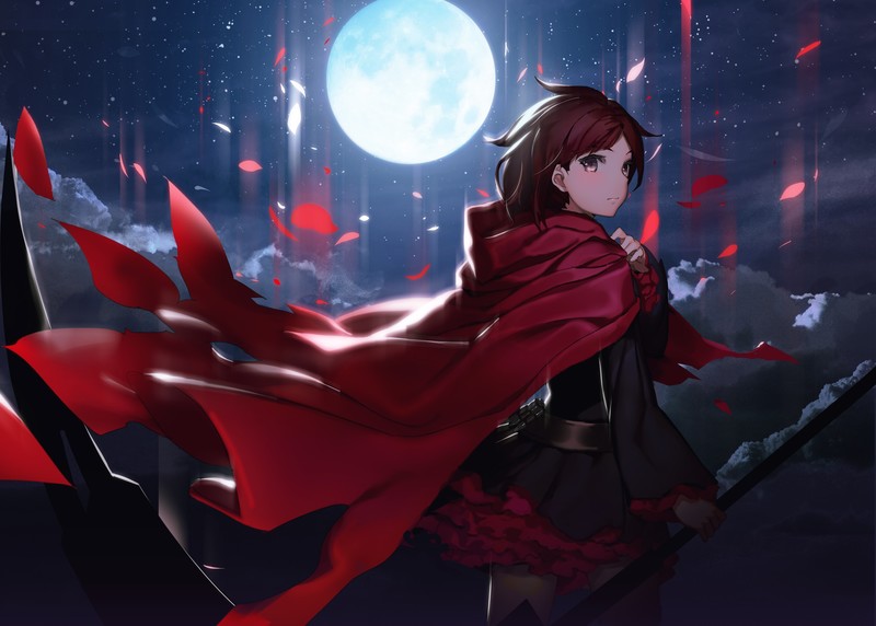 ruby rose rwby, rwby, anime, hd, artist, digital art, artwork, 4k