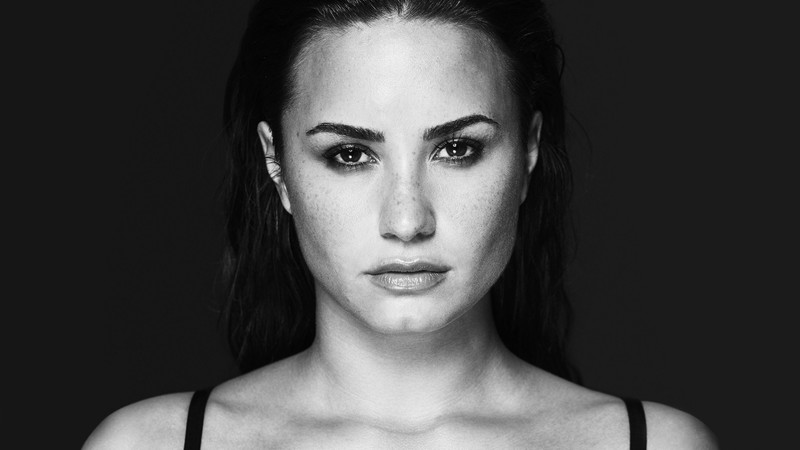 demi lovato, music, celebrities, girls, hd, monochrome, black and white