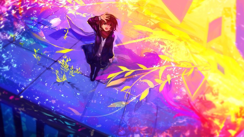 anime girl, anime, hd, autumn, artist, artwork, digital art
