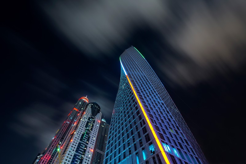 skycrapper, buildings, dubai, night, world, hd, 4k, 5k, 8k