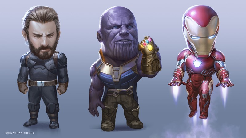 captain america, thanos, iron man, avengers infinity war, artwork, hd, 4k, 5k, artstation, artist